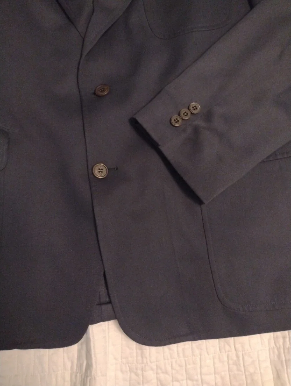 Vtg TravelSmith Blazer Jacket Men 42R Navy Sport Coat Made In USA